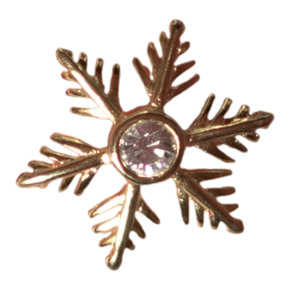 2 VTG Snowflakes Winter and Christmas Jewelry Gold Silver Tone Rhinestone EUC - Picture 2 of 8